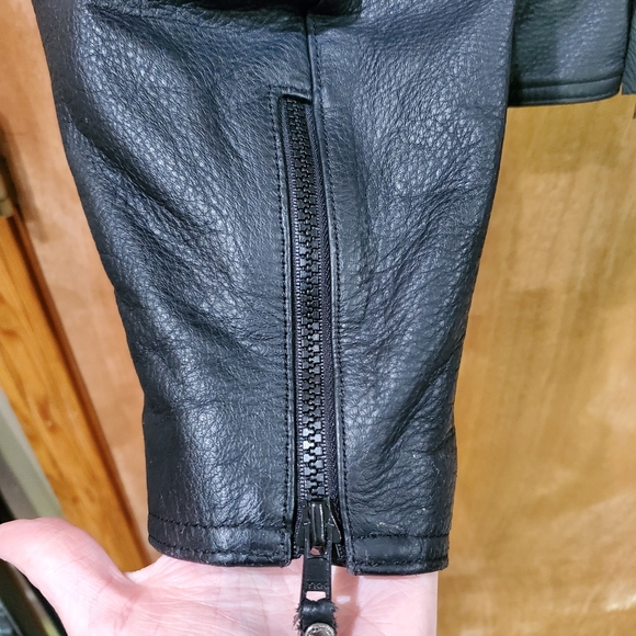HARLEY-DAVIDSON BLACK LEATHER MOTORCYCLE JACKET HEAVY DUTY MEN SIZE XL - Picture 16 of 16